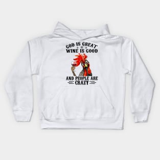 Chicken God Is Great People Are Crazy Personalized Kids Hoodie